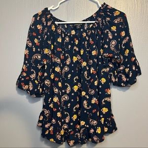 Stitch Star Off the Shoulder 3/4 sleeves XL Loose Fitting